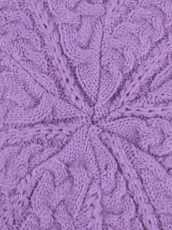 Women\'s Crochet Knitted Style Beanie Slouchy Hat Lavender main image 5